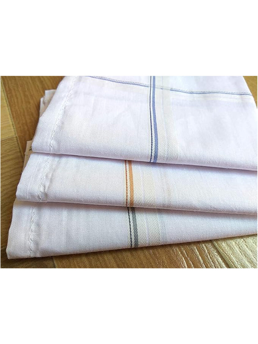 Womy Premium Pure White Cotton 1500 WB  | Luxurious Satin Border Handkerchief - Pack of 12 - Image 5