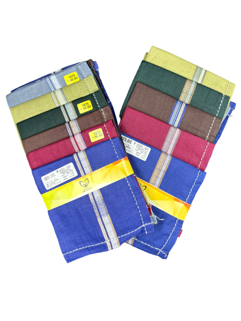 Womy Premium Pure Cotton 1575 DC  | Luxurious Satin Border Handkerchief | Dark Color- Pack of 12 - Image 3