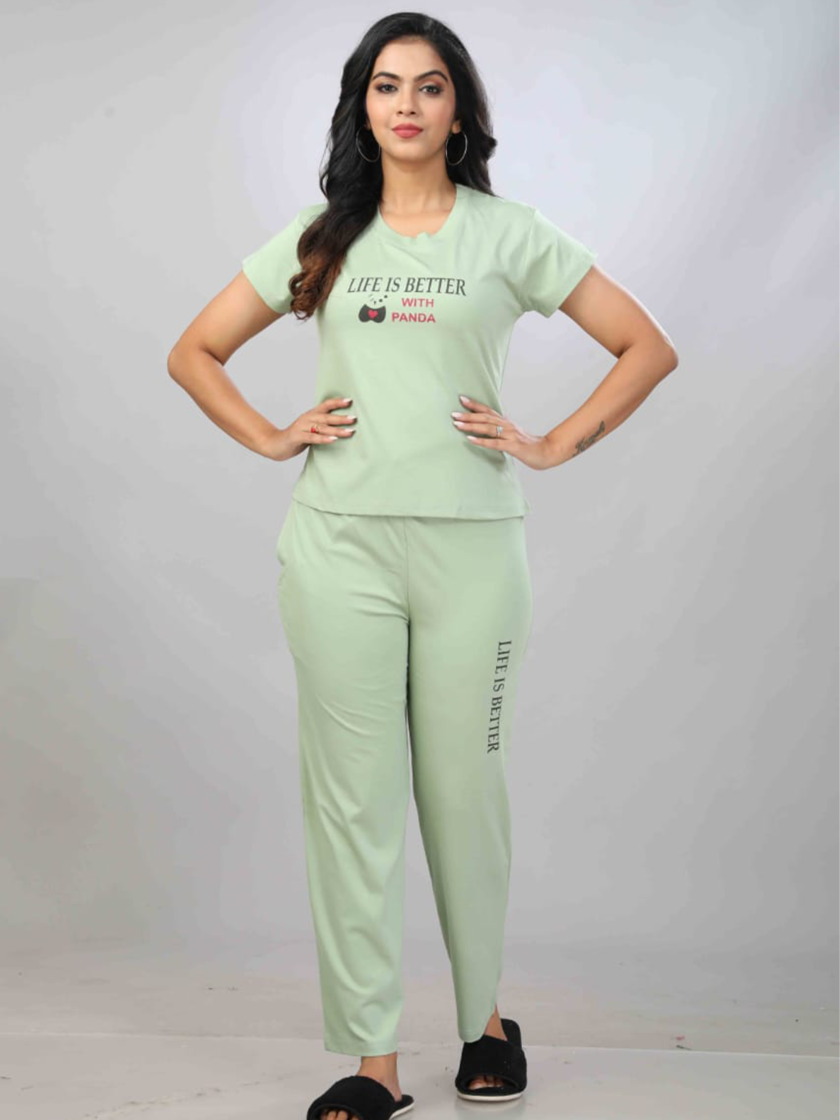 Womy Tencel Night Suit T0004 | Premium Lounge Wear | Soft & Luxury Sleepwear - Image 3