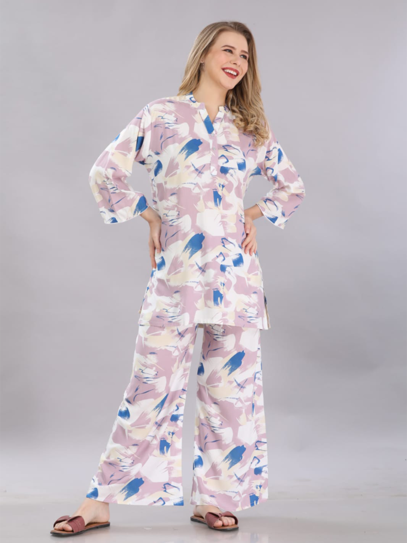 Womy Rayon Co Ord Set Full Sleeves 5043 | Premium Lounge Wear | Soft & Luxury Sleepwear - Image 2