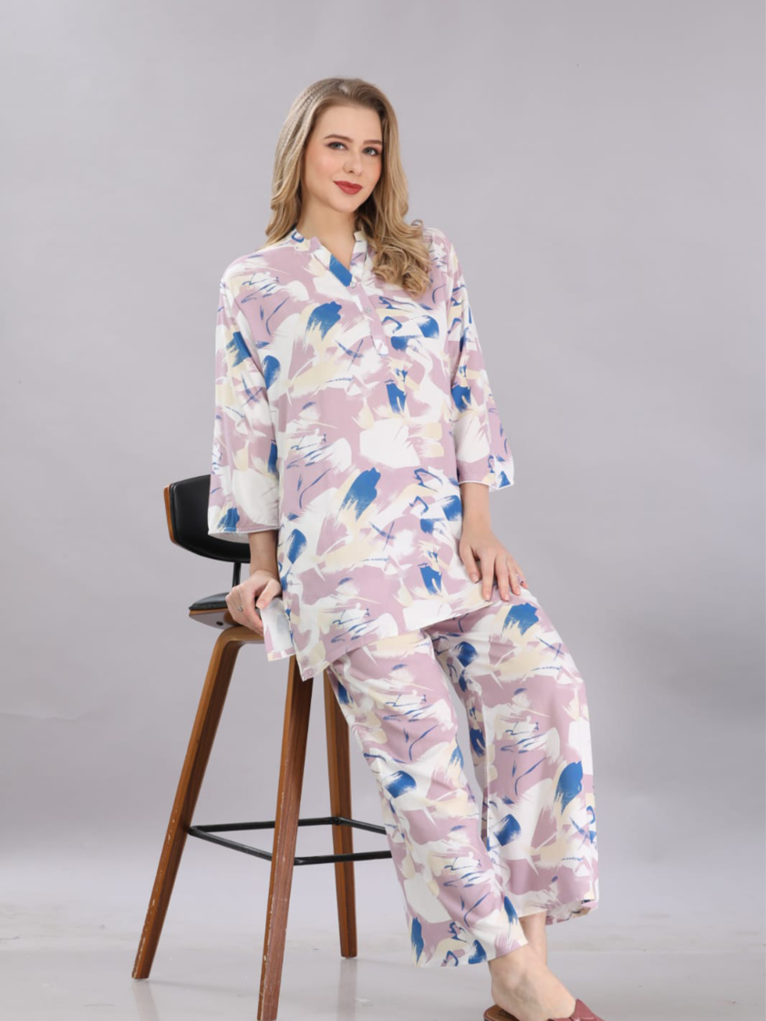 Womy Rayon Co Ord Set Full Sleeves 5043 | Premium Lounge Wear | Soft & Luxury Sleepwear - Image 6