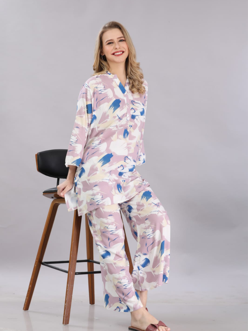 Womy Rayon Co Ord Set Full Sleeves 5043 | Premium Lounge Wear | Soft & Luxury Sleepwear - Image 7