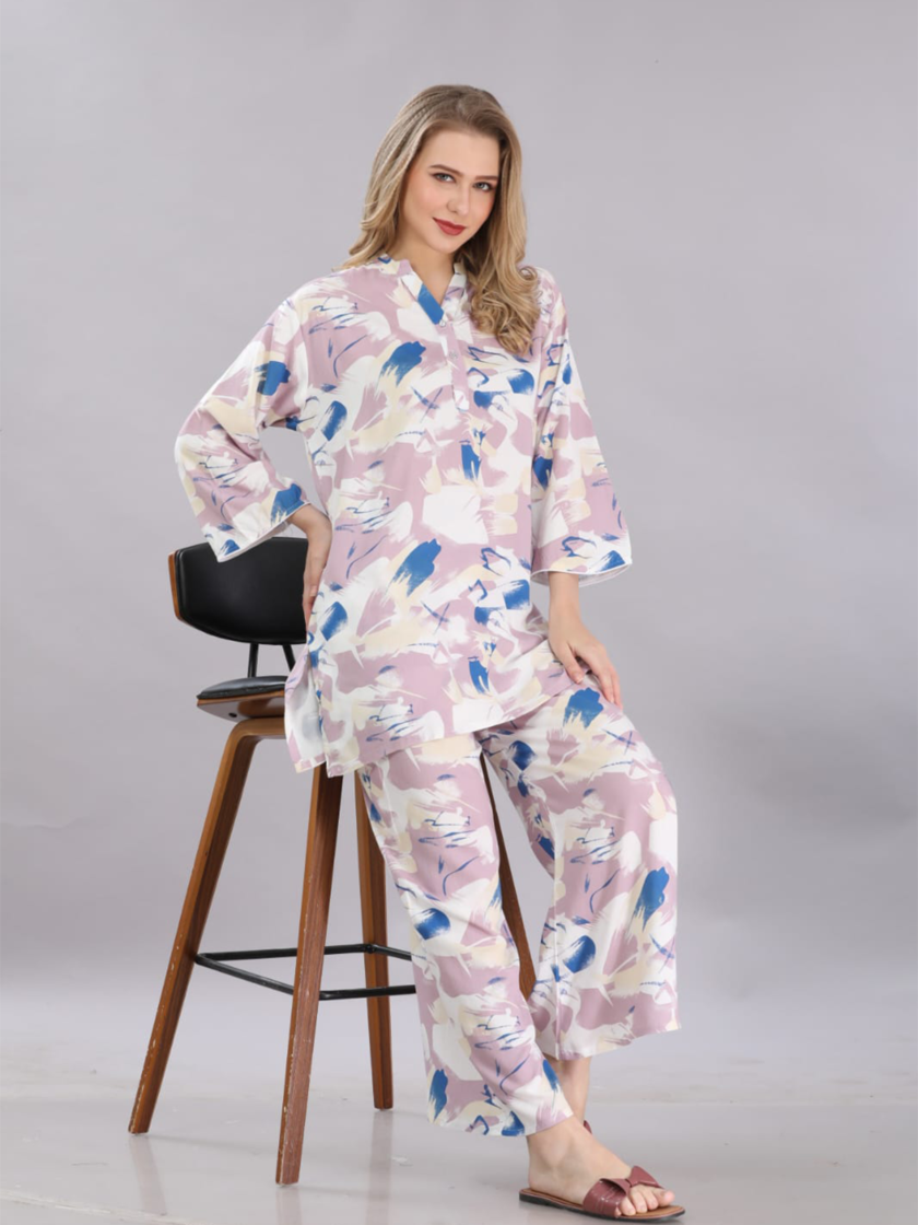 Womy Rayon Co Ord Set Full Sleeves 5043 | Premium Lounge Wear | Soft & Luxury Sleepwear - Image 8