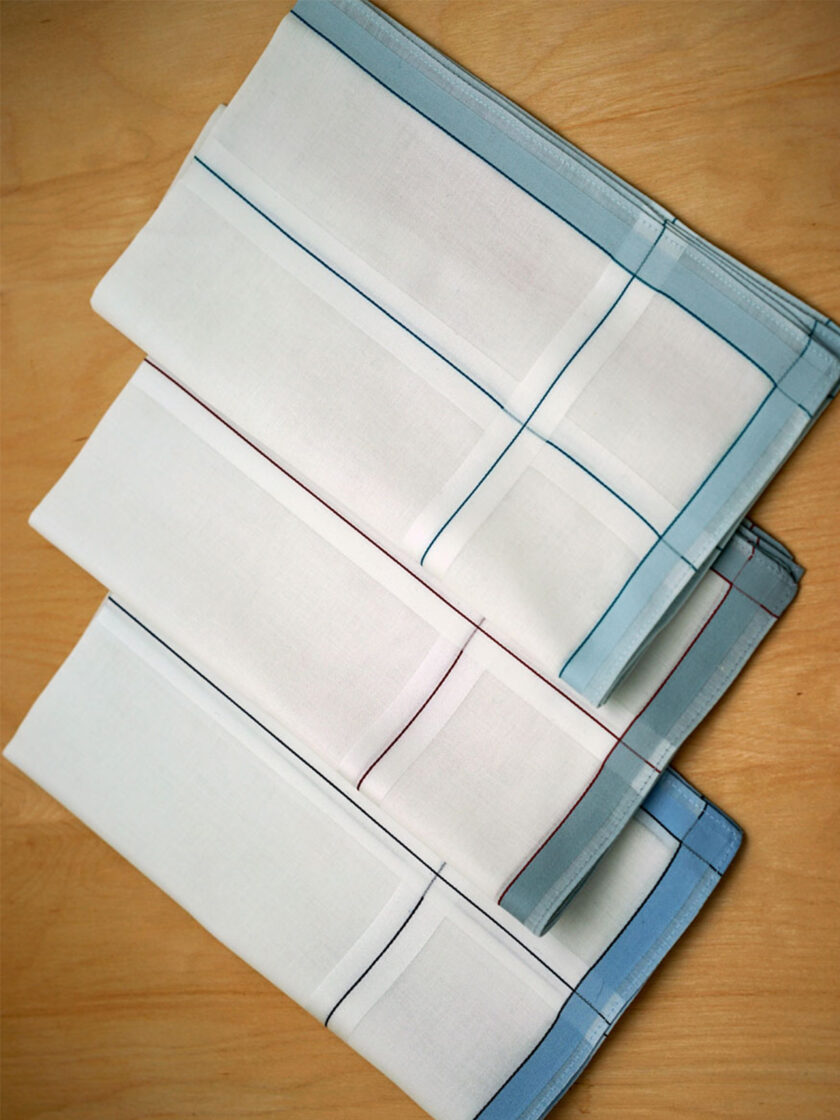 Womy Premium Pure White Cotton 6700 WB  | Luxurious Satin Border Handkerchief - Pack of 12 - Image 2