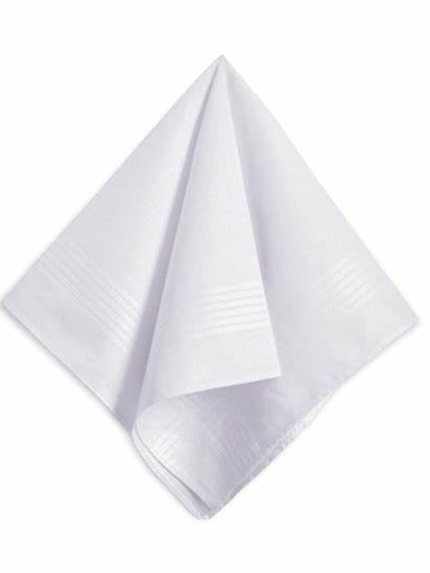 Womy Premium Pure White Cotton 6700 WW  | Luxurious Satin Border Handkerchief - Pack of 12 - Image 3