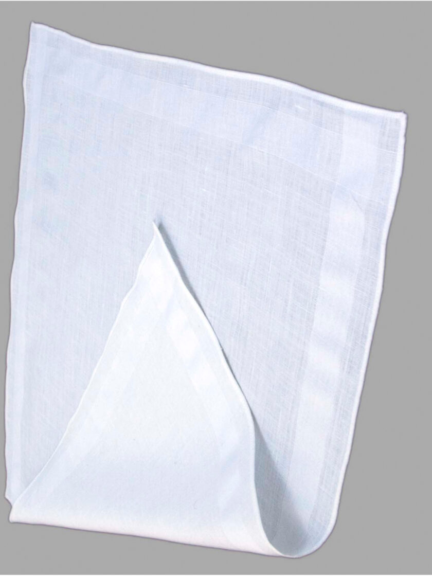 Womy Premium Pure White Cotton 6700 WW  | Luxurious Satin Border Handkerchief - Pack of 12 - Image 4