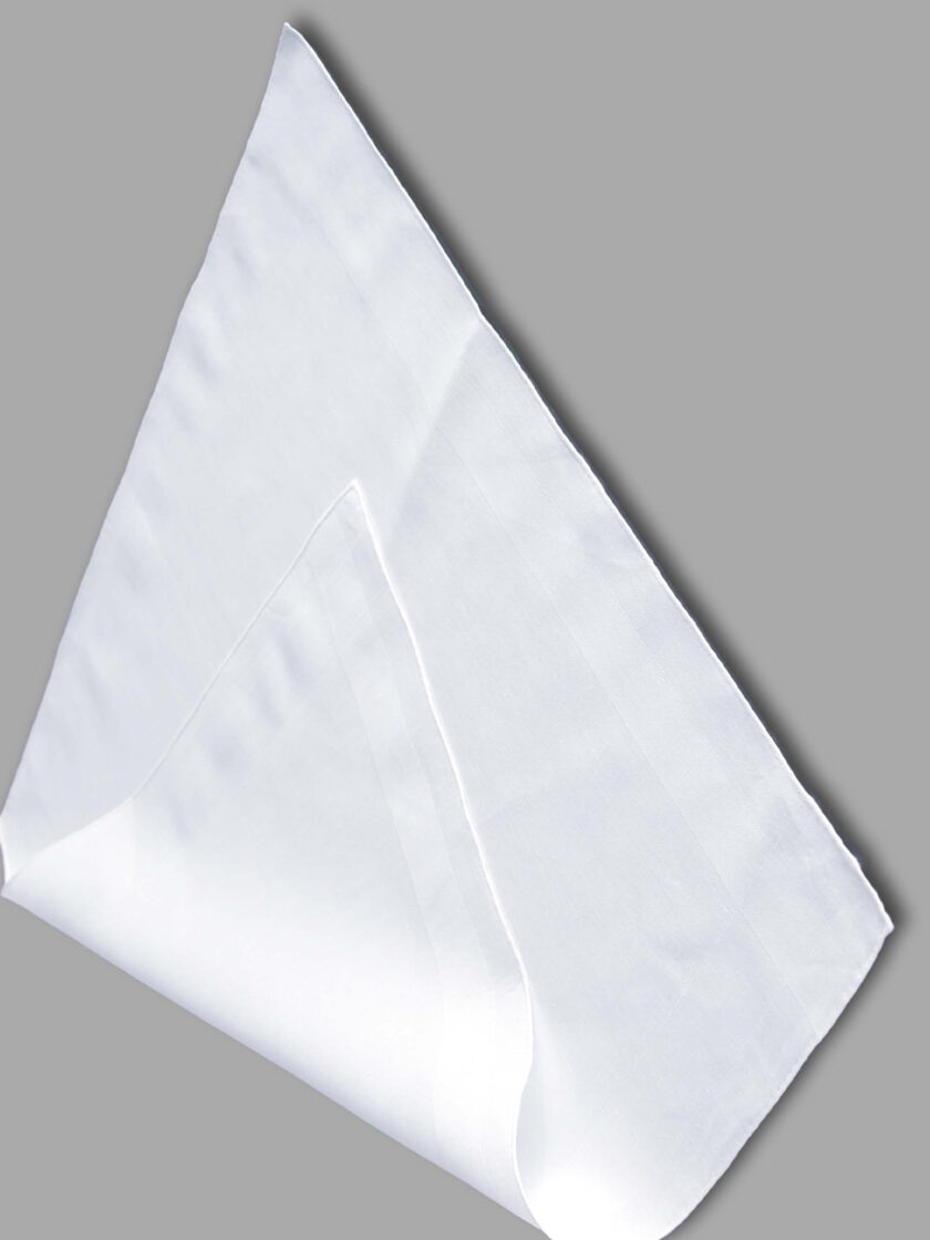 Womy Premium Pure White Cotton 6700 WW  | Luxurious Satin Border Handkerchief - Pack of 12 - Image 7