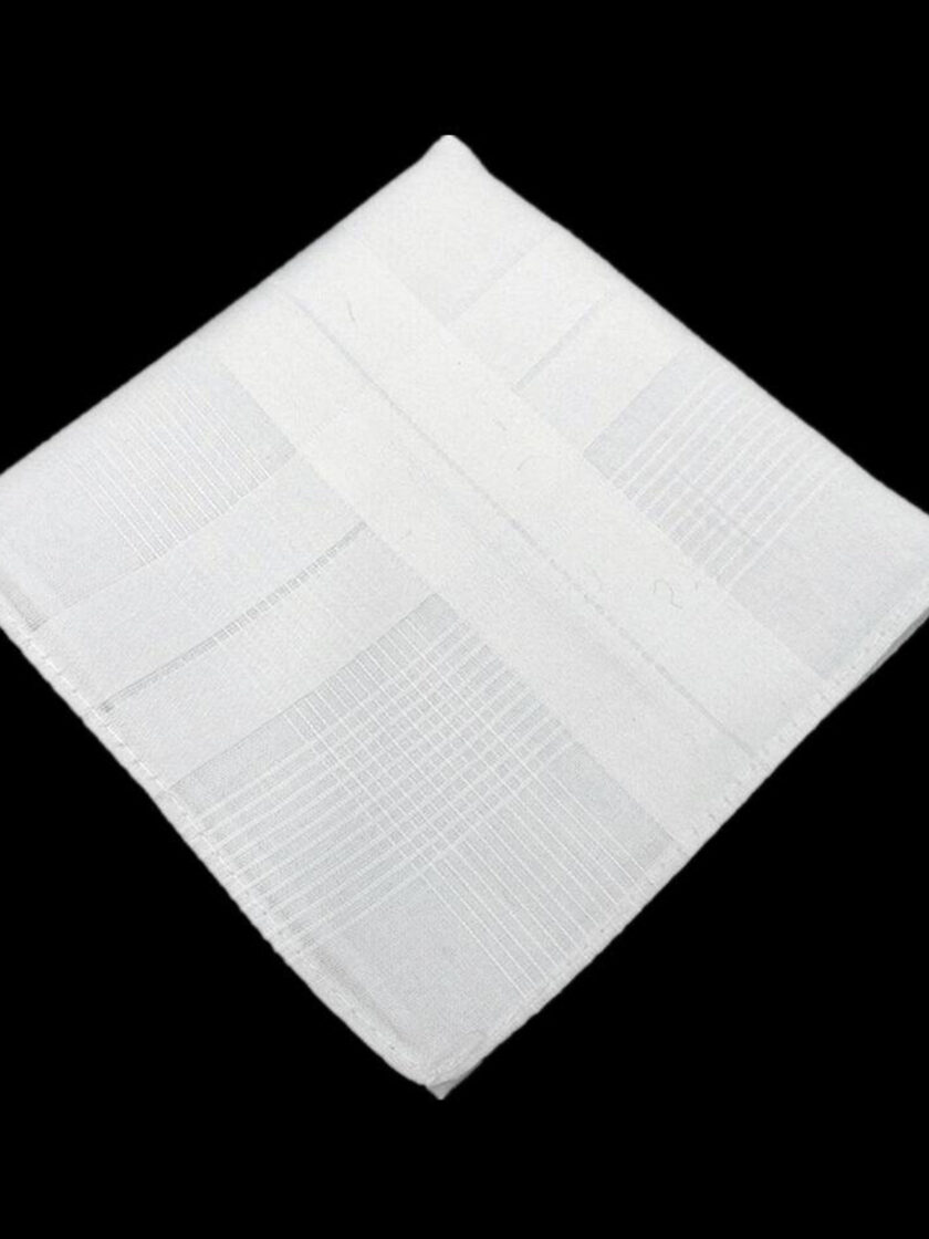 Womy Premium Pure White Cotton 6700 WW  | Luxurious Satin Border Handkerchief - Pack of 12 - Image 8