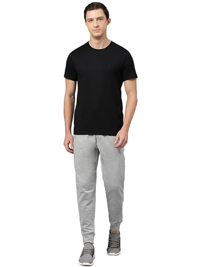 Womy Soft Plain Black T-Shirt for Men  | Comfortable & Stylish All-Day Wear (26) - Image 2