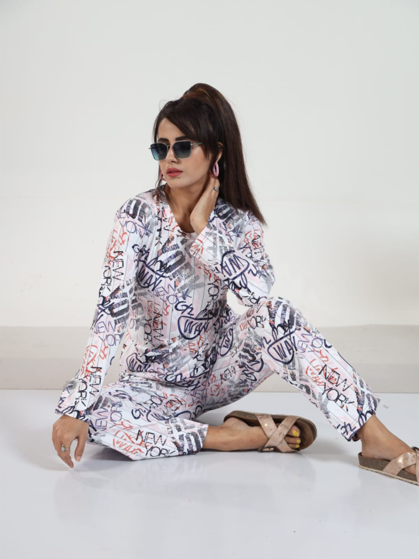 Womy Looper Co Ord Set Full Sleeves 9007 | Premium Lounge Wear | Soft & Luxury Sleepwear - Image 3