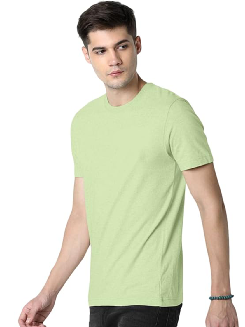 Womy Soft Plain Light Green T-Shirt for Men  | Premium Lounge Wear | Comfortable & Luxury All-Day Wear (69) - Image 4
