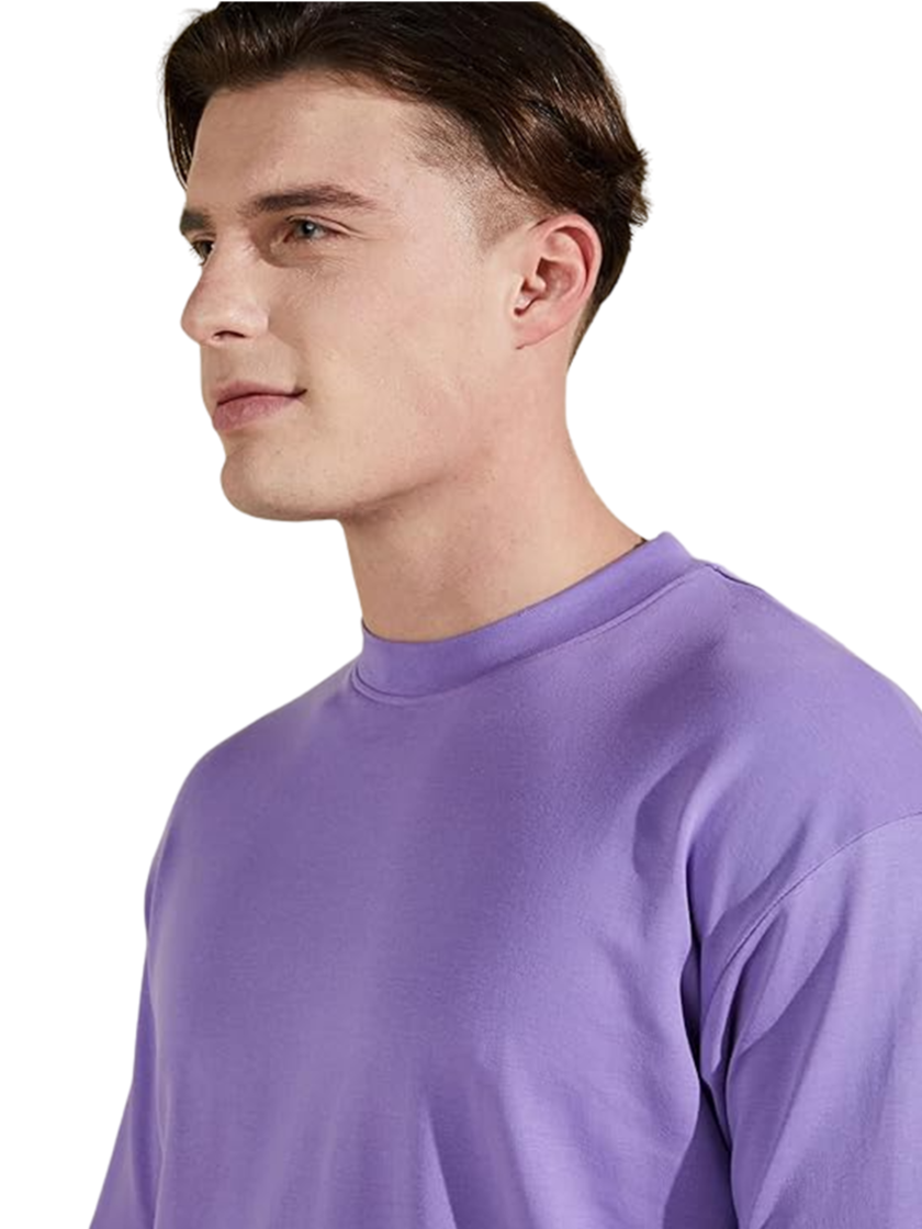 Womy Soft Plain Purple T-Shirt for Men  | Premium Lounge Wear | Comfortable & Stylish All-Day Wear (50) - Image 2