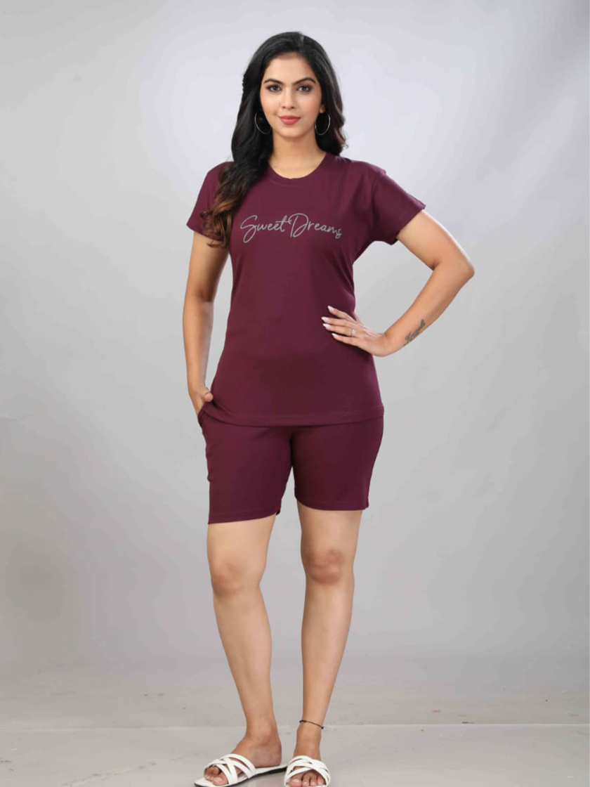 Womy Tencel Tshirt And Shorts 0009 | Premium Lounge Wear | Soft & Luxury Sleepwear - Image 3