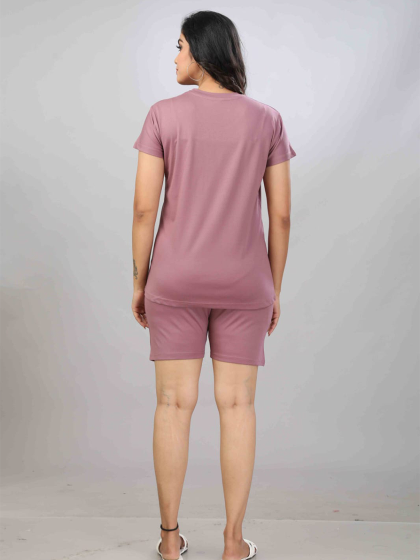 Womy Tencel Tshirt And Shorts 0011 | Premium Lounge Wear | Soft & Luxury Sleepwear - Image 2
