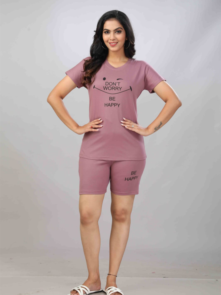 Womy Tencel Tshirt And Shorts 0011 | Premium Lounge Wear | Soft & Luxury Sleepwear - Image 3