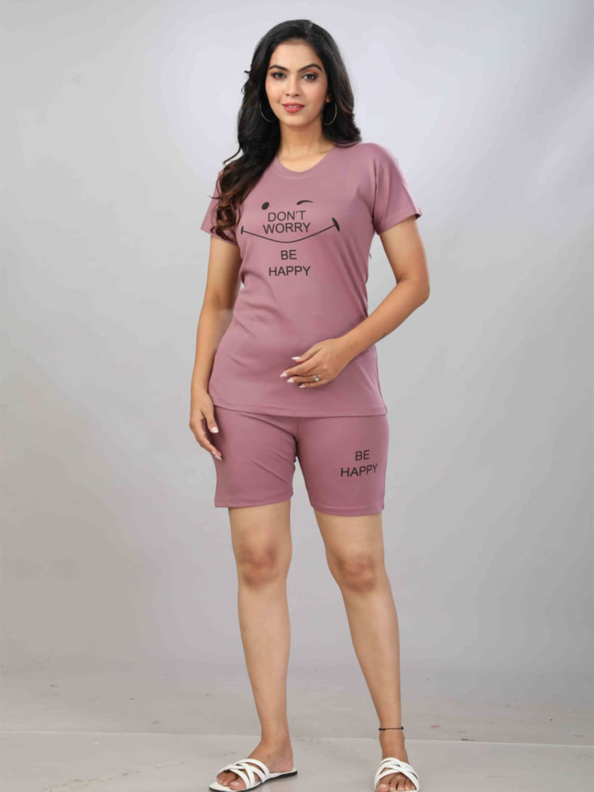 Womy Tencel Tshirt And Shorts 0011 | Premium Lounge Wear | Soft & Luxury Sleepwear - Image 4