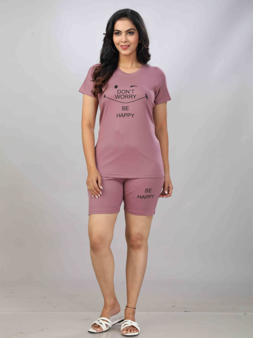 Womy Tencel Tshirt And Shorts 0011 | Premium Lounge Wear | Soft & Luxury Sleepwear - Image 5