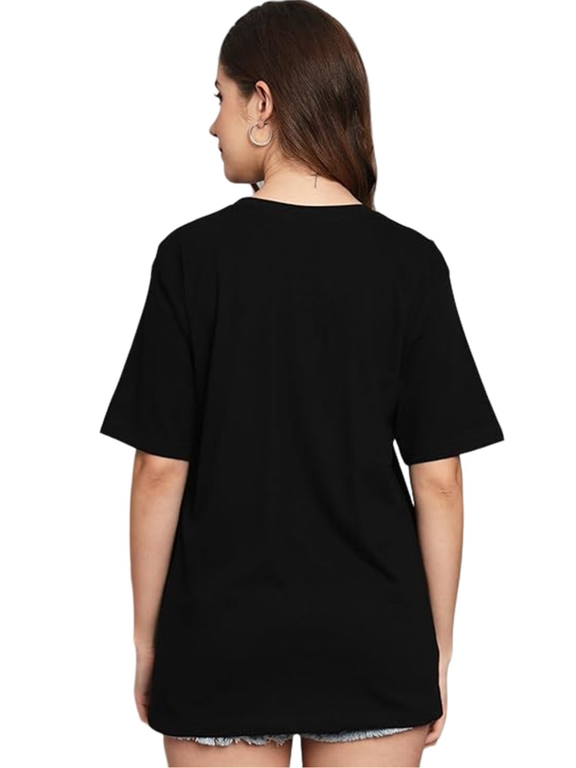 Womy Soft Plain Black T-Shirt for Women | Premium Lounge Wear | Comfortable & Luxury All-Day Wear (25) - Image 4