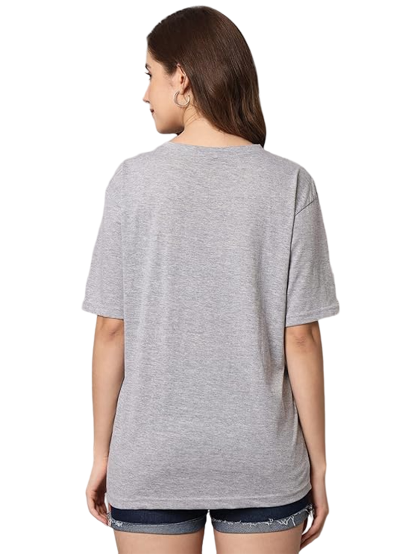 Womy Soft Plain Light Grey T-Shirt for Women  | Premium Lounge Wear | Comfortable & Stylish All-Day Wear (30) - Image 2