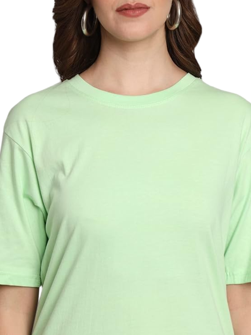 Womy Soft Plain Green T-Shirt for Women  | Premium Lounge Wear | Comfortable & Luxury All-Day Wear (12) - Image 3