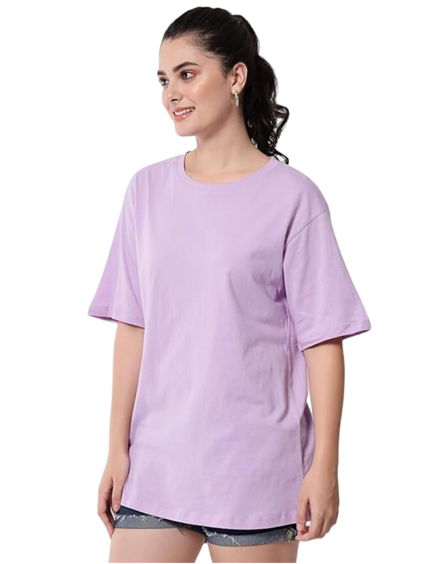 Womy Soft Plain Purple T-Shirt for Women