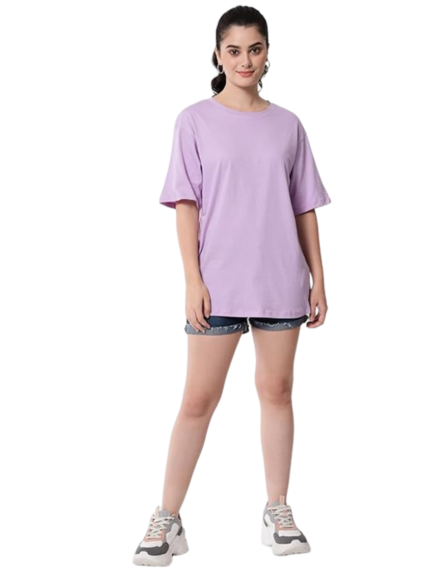 Womy Soft Plain Purple T-Shirt for Women | Premium Lounge Wear | Comfortable & Luxury All-Day Wear ( 22) - Image 2
