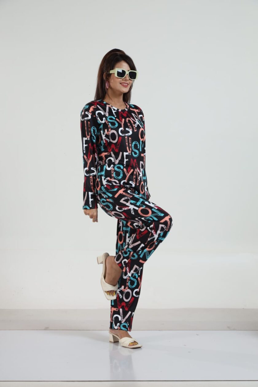 Womy Looper Co Ord Set Full Sleeves 9003 | Premium Lounge Wear | Soft & Luxury Sleepwear - Image 4