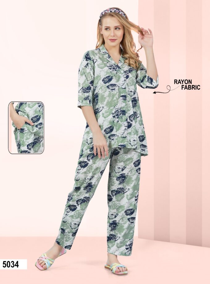 Womy Rayon Co Ord Set 5034
