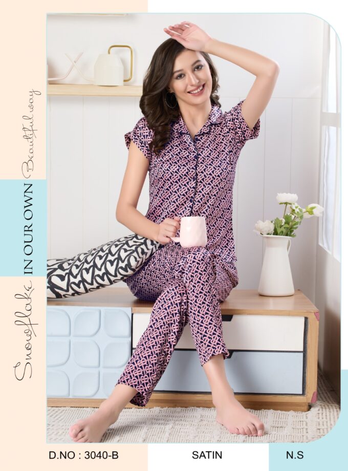 Womy Satin Night Suit 3040B