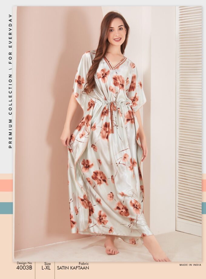 Womy Satin Kaftan Nighty 4003 B