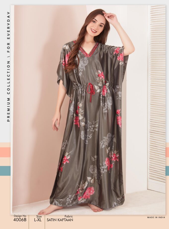 Womy Satin Kaftan Night Wear 4006 B
