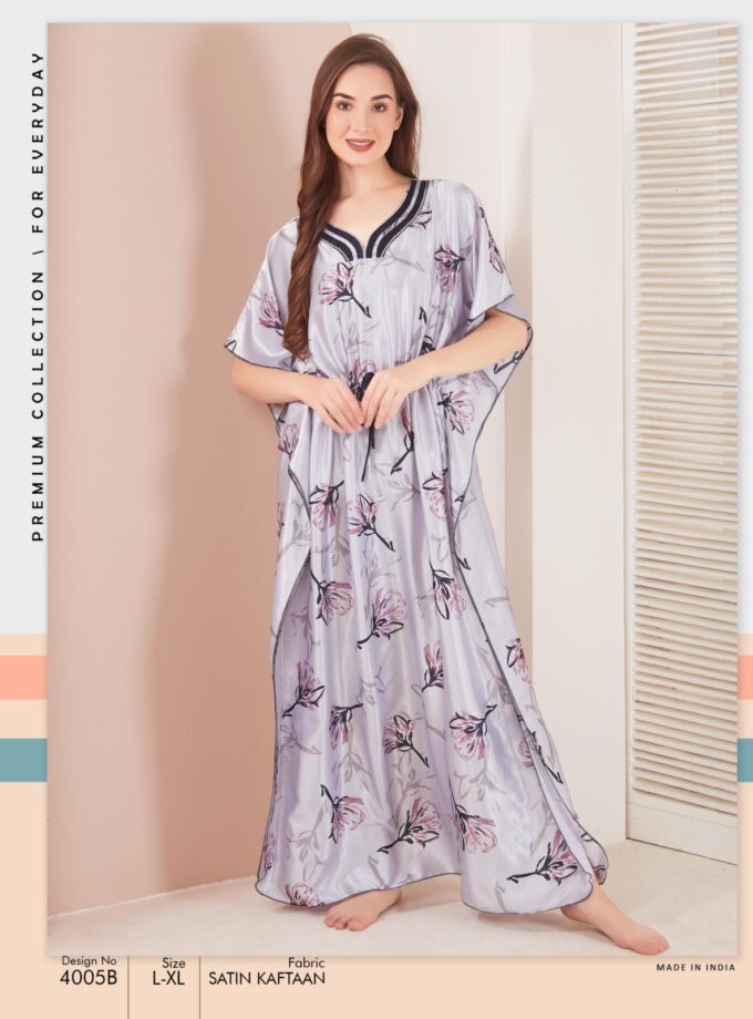 Womy Satin Kaftan Gown 4005B