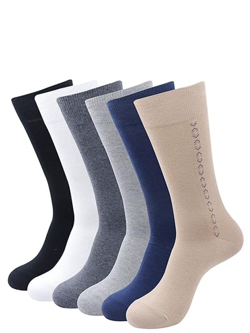 Womy Premium Plain Colours Formal Socks for Men | Ultimate Comfort | Durability and Style for Everyday Wear | Pack Of 06 & 12 - Image 2