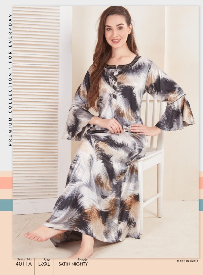 Womy Satin Designer Nighty 4011A